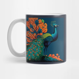 Beautiful Peacock and Stunning Matching Foliage Mug